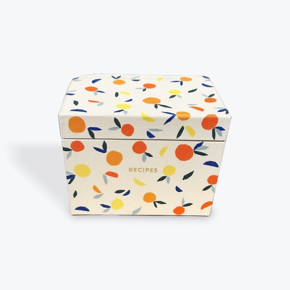 Kate Spade Recipe Box with Cards and Dividers Citrus Twist The Savory Gourmet Market